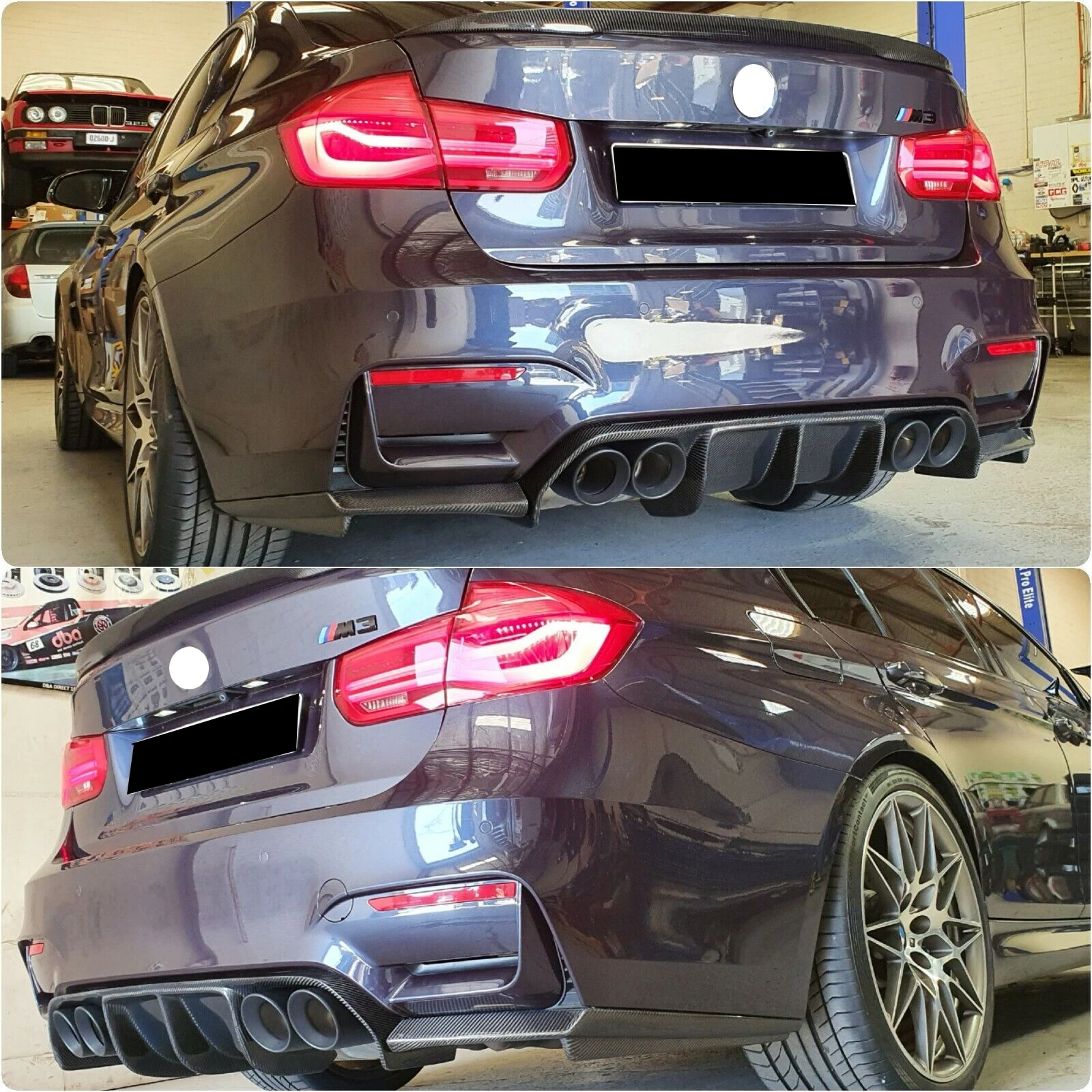 For BMW F80 M3 F82 F83 M4 2015-2020 Car Rear Diffuser Bumper Corner Spoiler Splitter Rear Lip Protector Guard Carbon Fiber Look