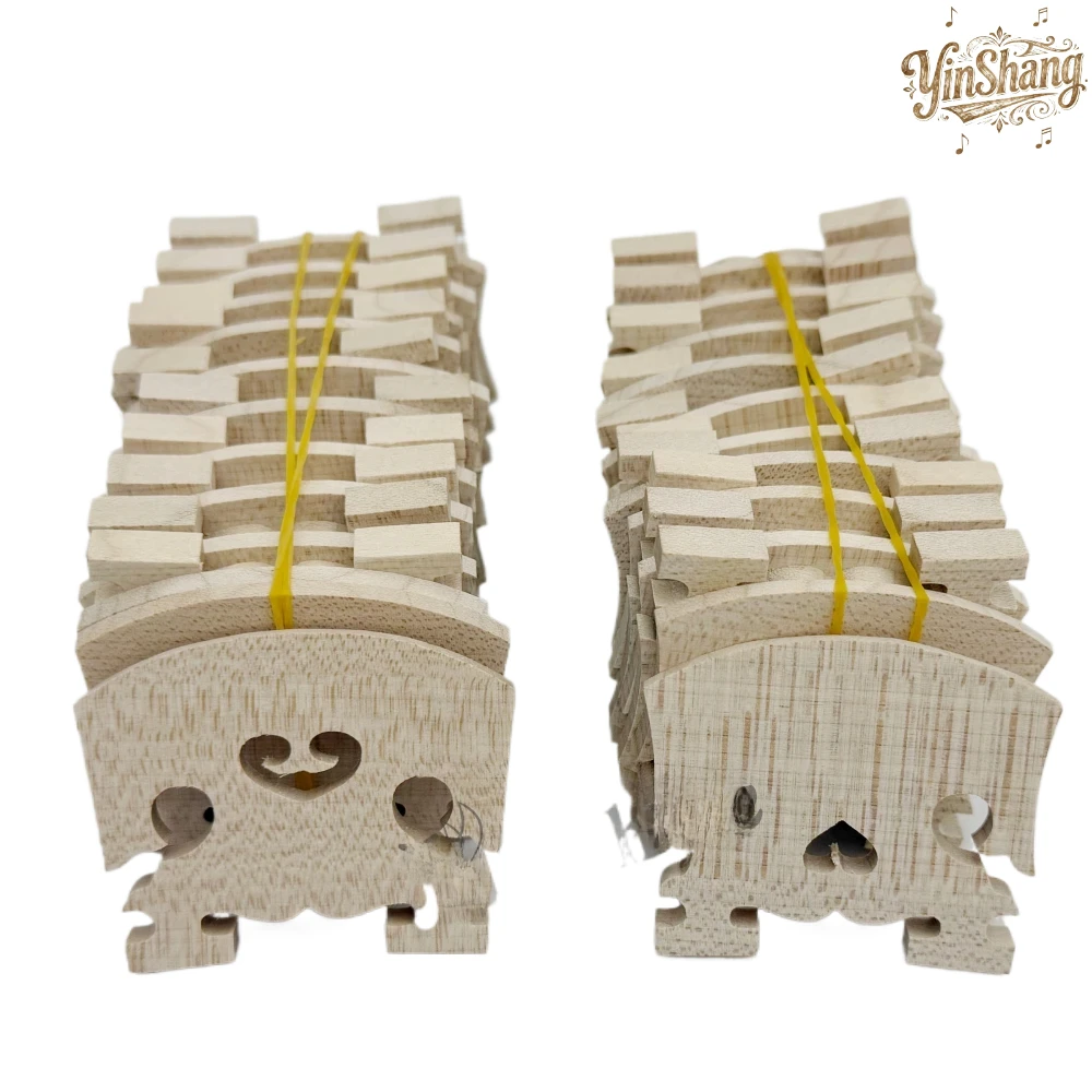

10pcs Violin Bridges Fine Maple Wood 4/4 3/4 1/4 1/2 1/8 Sizes Fiddler Violin String Bridge Part Accessories for Musicians