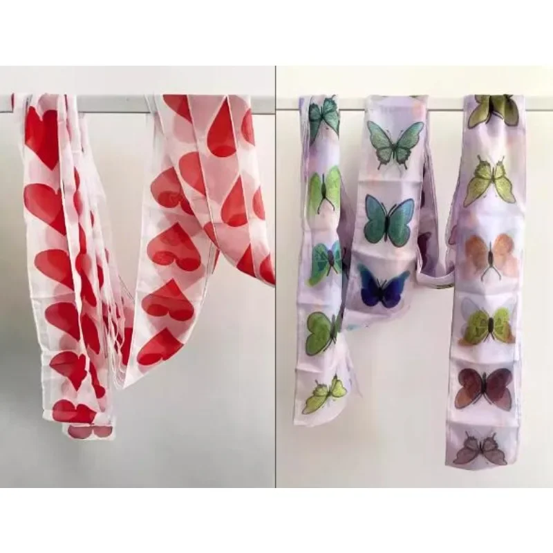 

Extra-Long Chiffon Silk Scarf Magic Tricks 16*1500cm Long Silk Streamer Butterfly Pattern Stage Party Magia Accessories Props