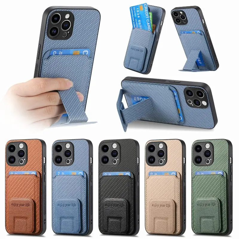 

Folding Bracket Phone Case For Samsung Galaxy S24 Ultra S23 FE S22 S21 S20+ S9 Note20 Ultra10 Plus Back Insert Card Phone Cover