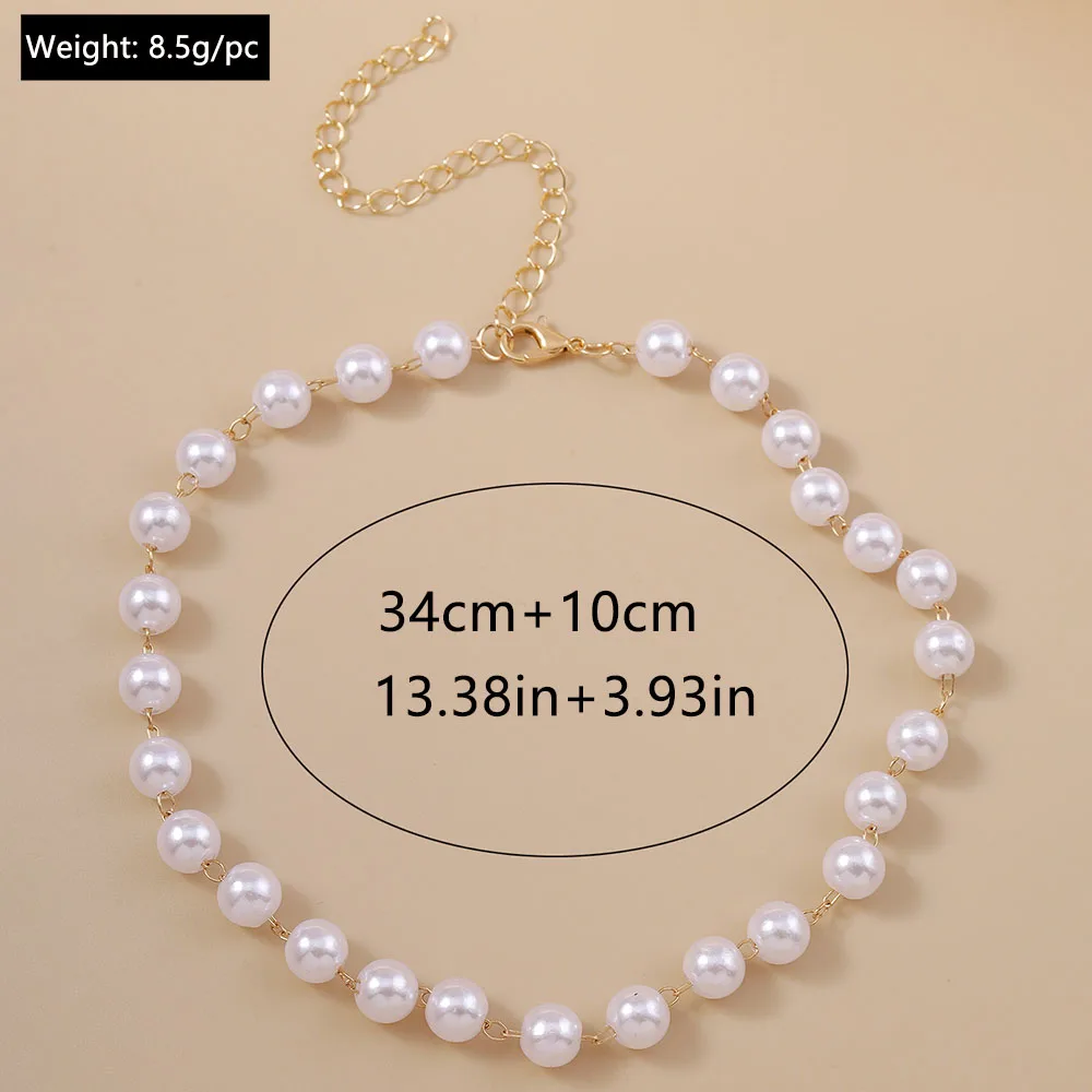 Aihua Neue Damen Kpop Einfache Perlen Halsband Halskette Gold Farbe frauen Hals Kette Hochzeit Schmuck Auf Den Hals Kragen geschenke – Detail 17