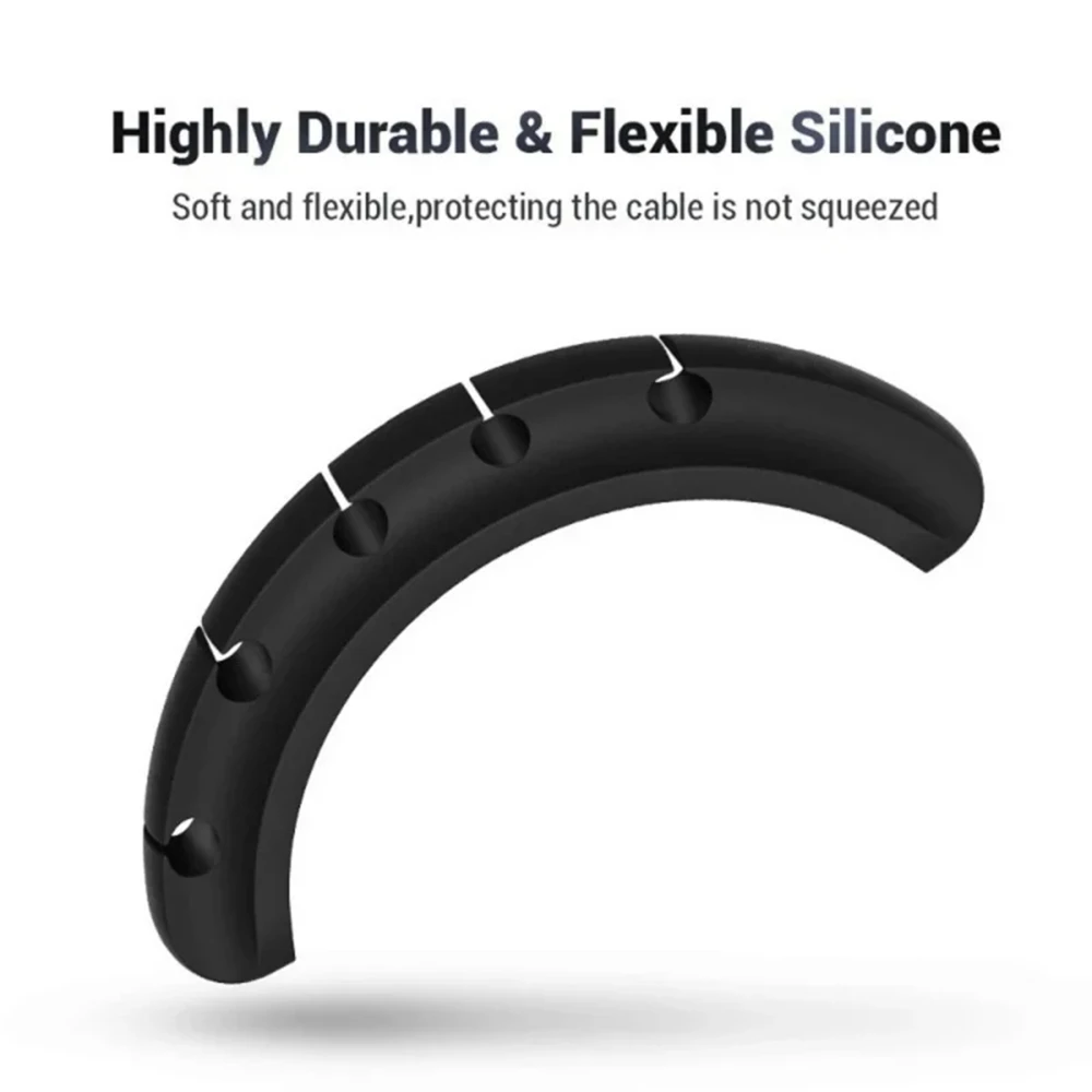 USB Cable Organizer Silicone Cable Winder Desktop Tidy Management Clips Cable Holder For Mouse Keyboard Headphone Wire Organizer image 4
