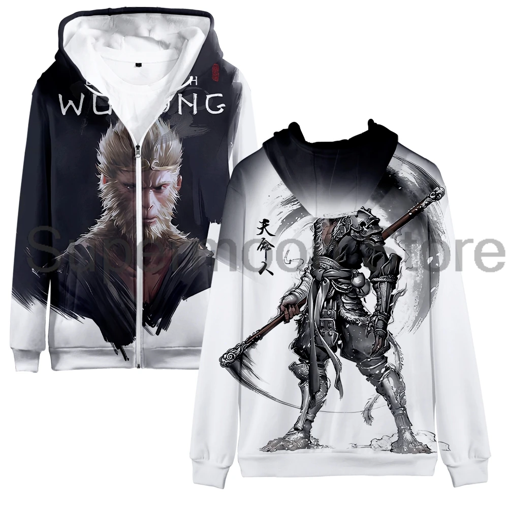 Black Myth Wukong Hoodie 2024 Hot Game Zipper Sweatshirts Long Sleeve Streetwear Women Men 3D Harajuku Clothes