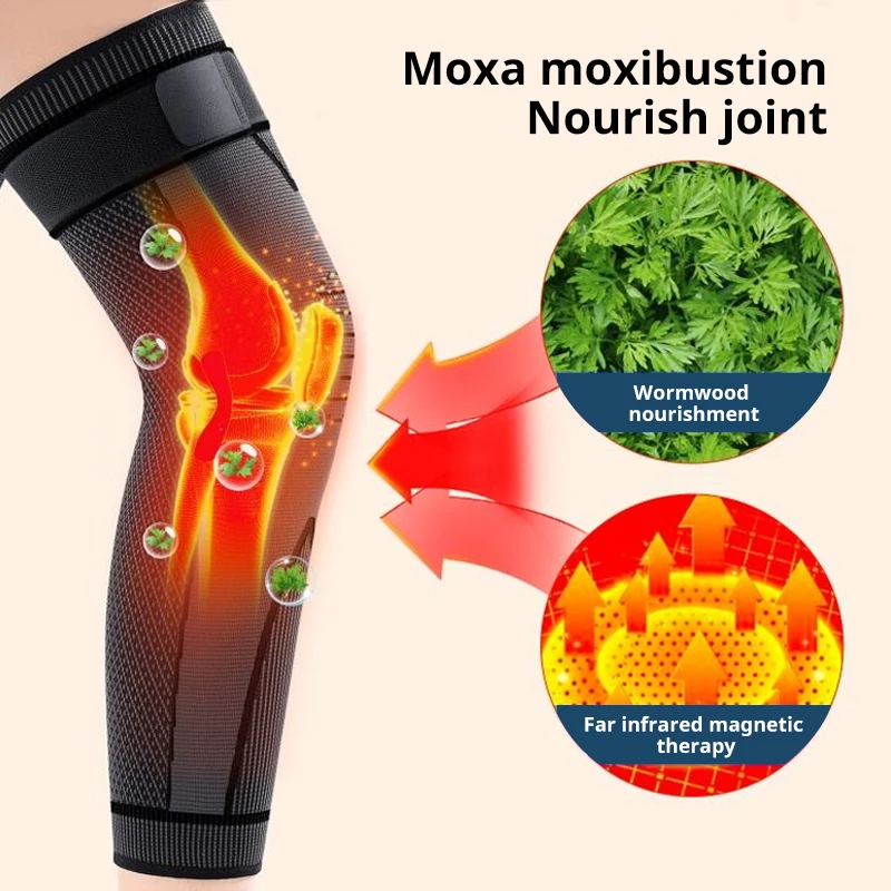 وسادات تشكيل الوخز بالابر التورمالين Mugwort ، أكمام الركبة ذاتية التسخين ، جوارب دعامة رياضية لتخفيف آلام التهاب المفاصل