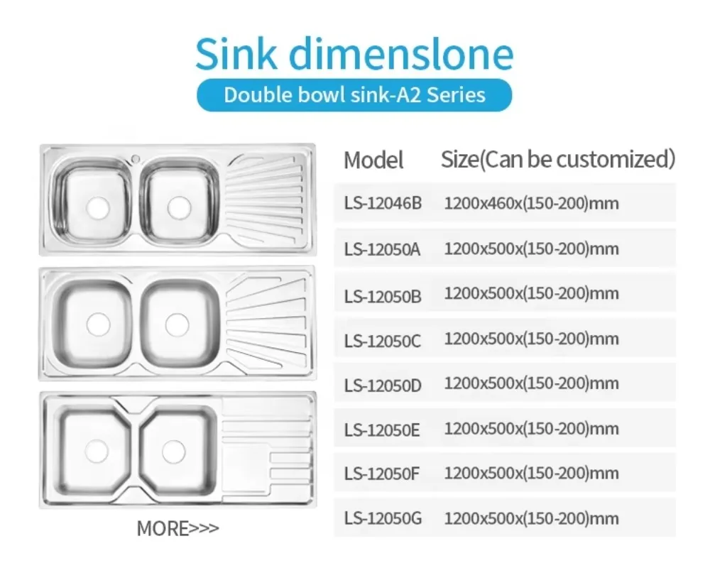 Lavello da cucina in acciaio inox a doppia vasca