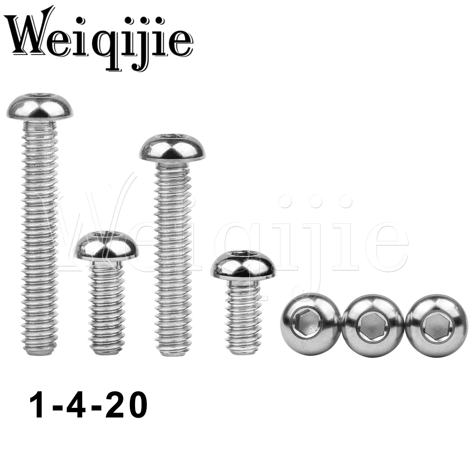 

Weiqijie Titanium Bolt UNC3/8 1/2 5/8 3/4 1" 1-1/4 1-1/2 2" US Standard 1/4-20 TPI Coarse Thread Hexagon Socket Half Round Bolt