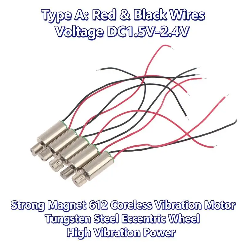 Mini Electric Coreless 612 Vibrator Motor 6mm 5/10Pcs High Efficiency for Electric Toothbrush Portable Massager Parts