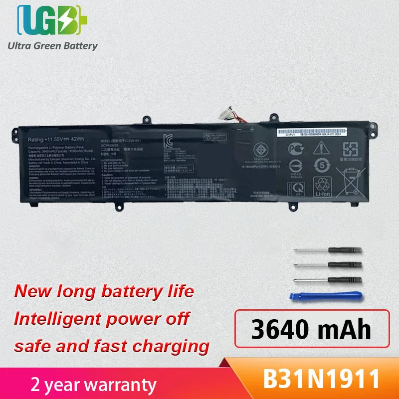 

UGB New B31N1911 Battery For Asus VivoBook Flip 14 TM420IA Series M413DA-WS51 C31N1911 F413FFK433FA V4050FF V4050FA