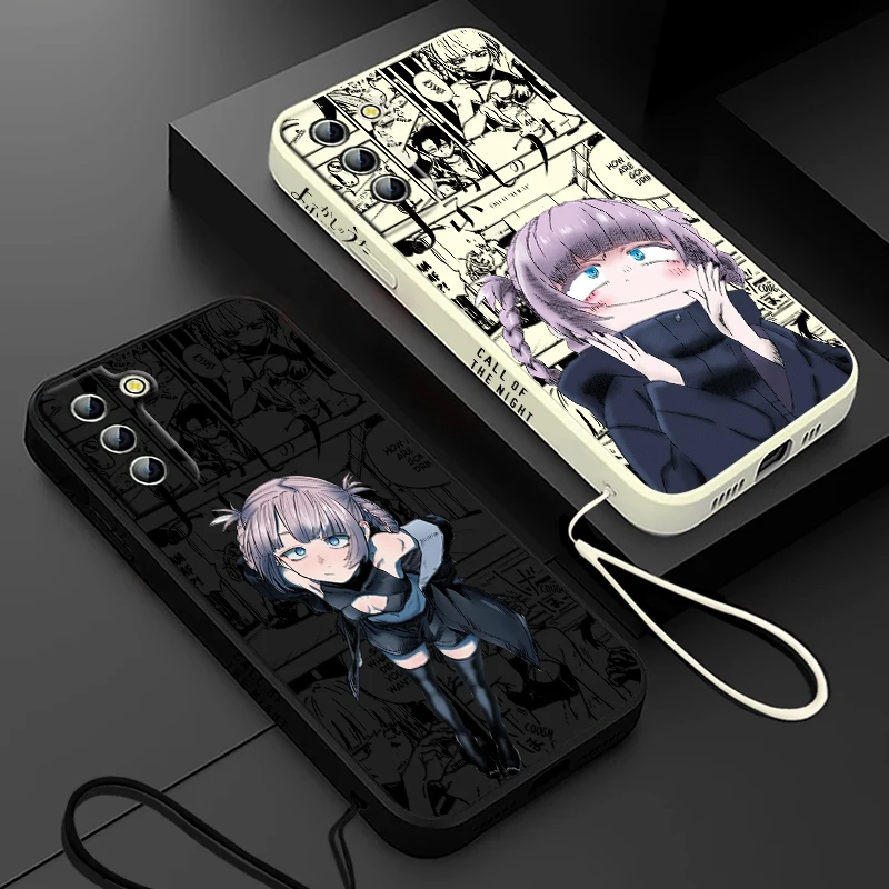 CALL OF THE NIGHT Nanakusa Phone Case For Samsung Galaxy S24 S23 S22 S21 S20 Pro FE Plus Ultra Liquid Left Rope Cover