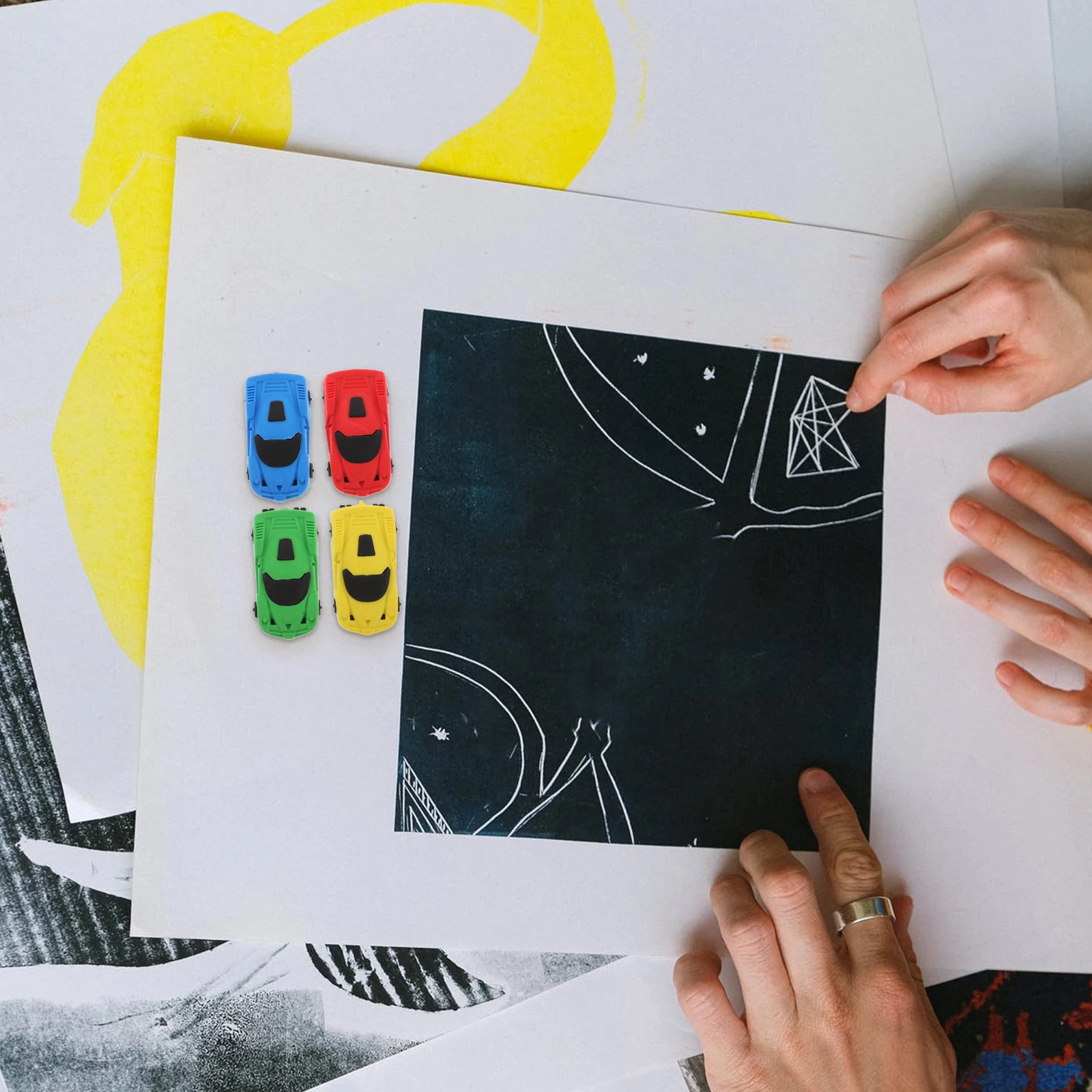 

20Pcs Lovely Cartoon Erasers Detachable Car Shaped Pencil Erasers for Kids Students Goody Bags Prizes Students Stationery