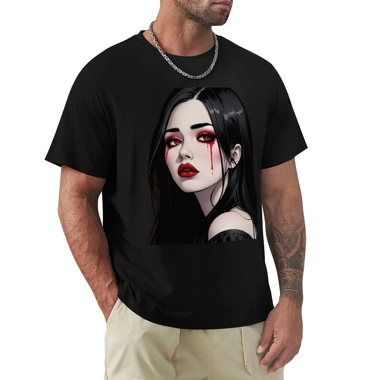

Sad goth girl 2 T-Shirt Casual All Match Tee Shirt for Men