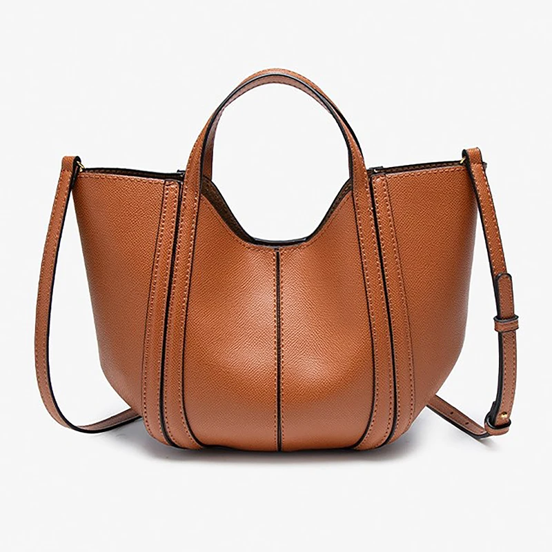 

Женская сумка-ведро, новая модель, с изысканной текстурой, сумка-корзина для покупок, универсальная простая сумка через плечо/кроссбоди