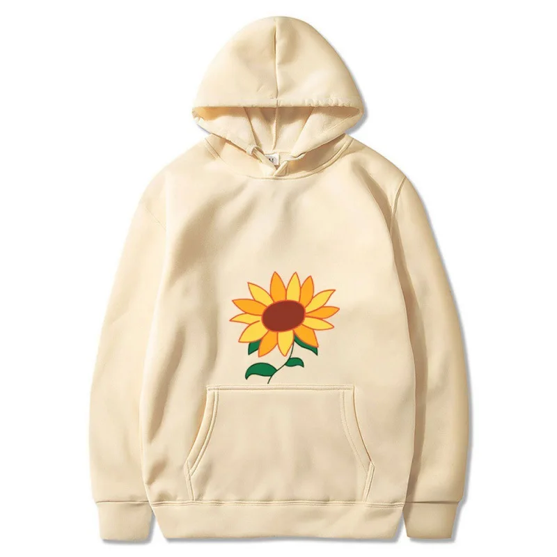Sunflower Floral Printed Hoodies Men Woman Fashion Oversized Y2k Hoodie Hooded Sweatshirts Pullovers Unisex Tracksuits Clothing