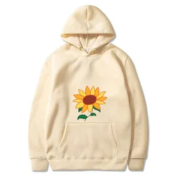 Sunflower Floral Printed Hoodies Men Woman Fashion Oversized Y2k Hoodie Hooded Sweatshirts Pullovers Unisex Tracksuits Clothing