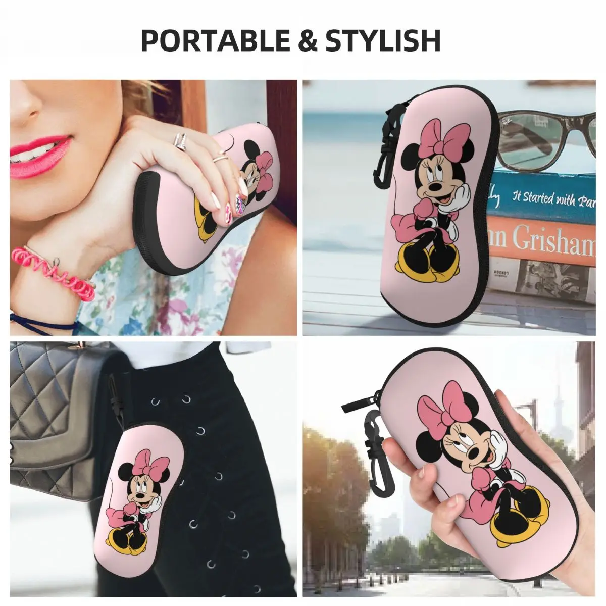 Güzel Karikatür Gözlük Kılıfı Minnie Mouse Mickey Merch Aksesuarları Gözlük Saklama Kutusu Anti-Basınç Güneş Gözlüğü Kutusu