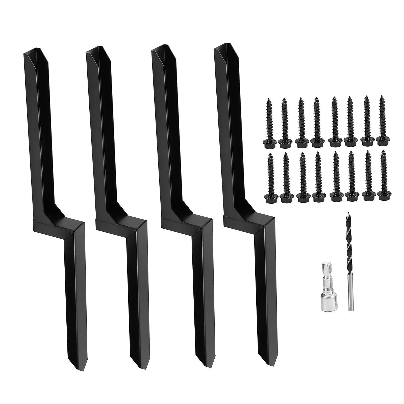 

Fence Post Repair Stakes 4Pcs Wear Resistant Easily Install Fence Post Anchor Ground Spikes for Repair Wood Fence Post