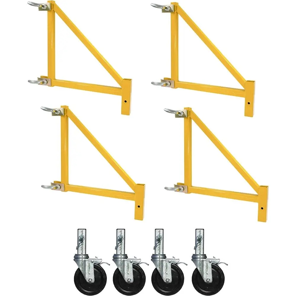 18 Patas Ajustables con Escalón Plegable Estilo Baker de Múltiples Posiciones y 5 Ruedas