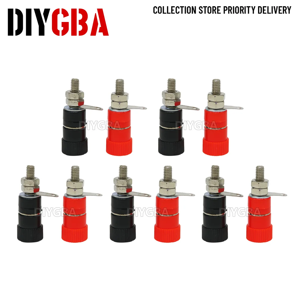 

10PCS JS-910B 4mm Banana Plug Socket Binding Posts Terminals 4mm Terminal Connector for Amplifier Arduino Red + Black