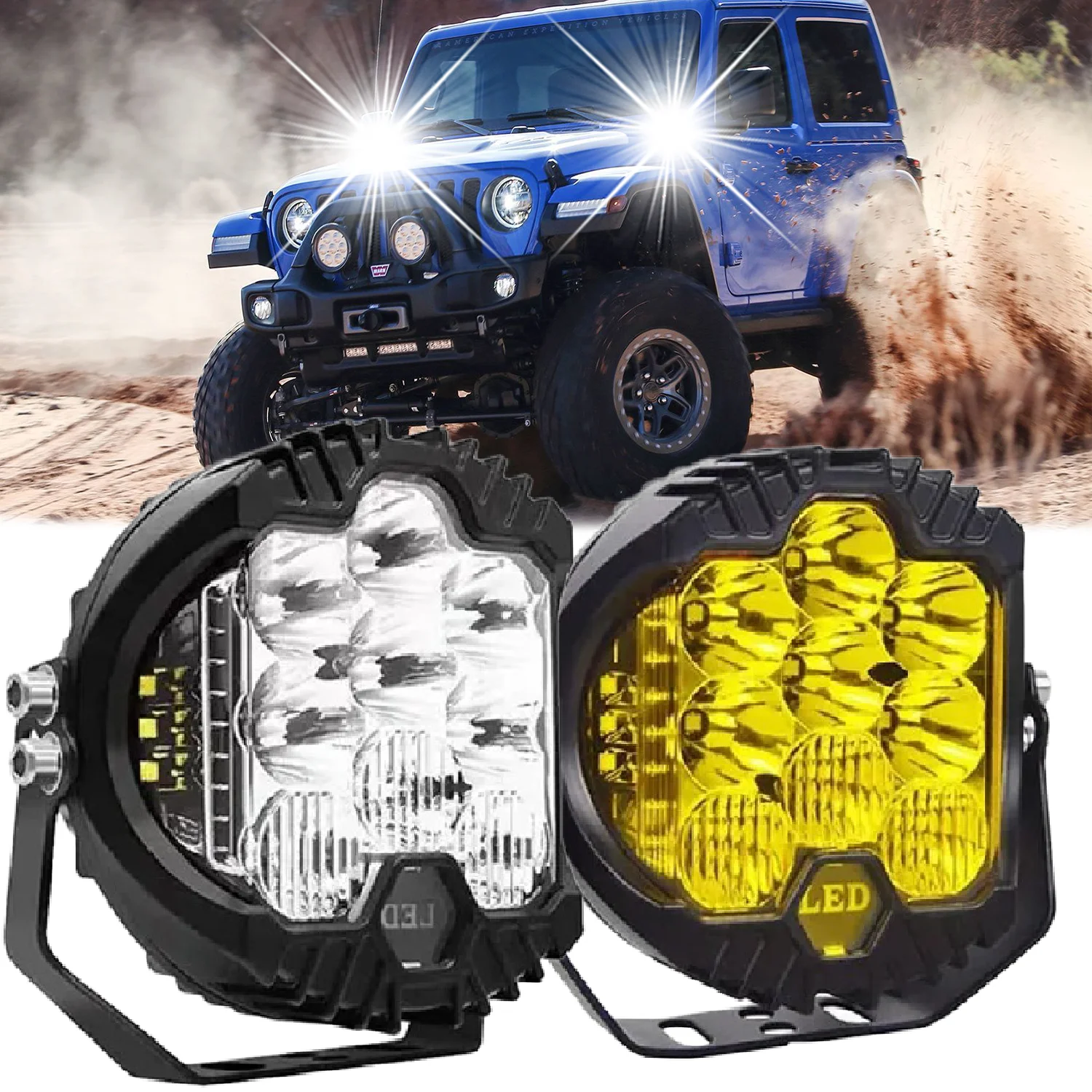 

3/5/7 дюймов дополнительная фара для мотоцикла, рабочий свет дальнего действия DRL 4x4, вождение автомобиля, лодки, внедорожника, квадроцикла, внедорожника, 4x4 Acessorios