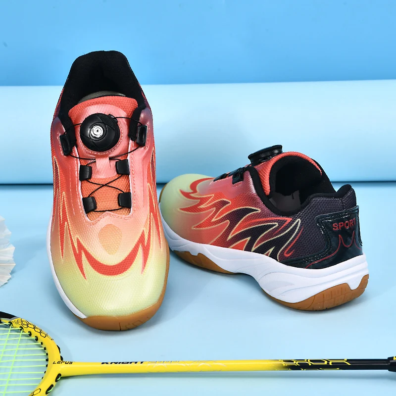 Professional Children Badminton Sneakers Volleyball Training Shoes Quick Lacing Boy Girls Kids Table Tennis Sneakers  75518