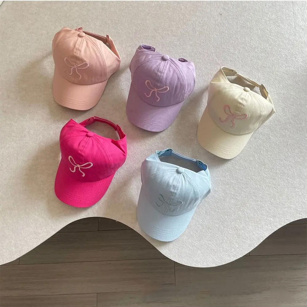 Korean Style Half Empty Top Hat Bow Shading Hat Summer Kid Sunhat No Top Beach Hat Anti-UV Sun Hat Children's Visor Hat Girls