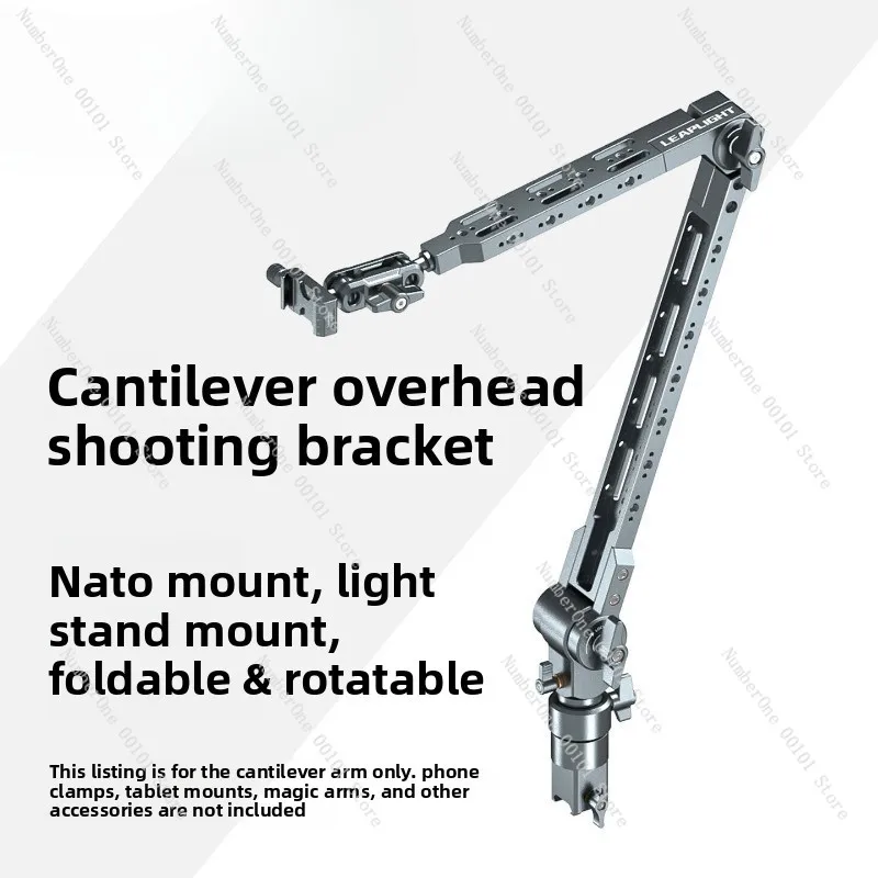 360° Adjustable Aluminum Desktop Boom Arm Stand Metal Holder for Phone Tablet Camera Live Stream