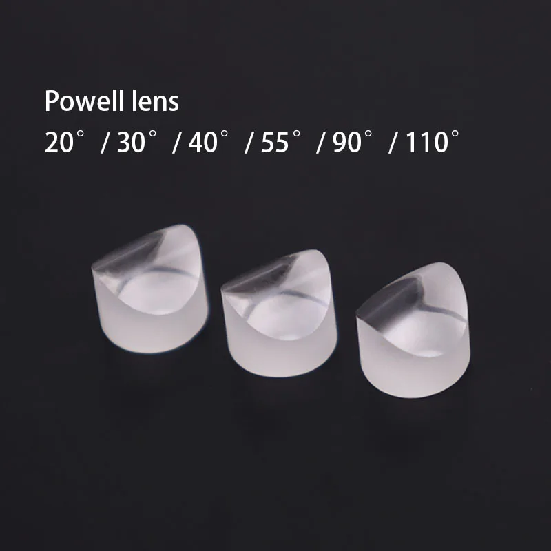 Powell Lenses K9 Glass Straight Line Optical Glass Lens AI Scanning Laser Lens 20 °/30 °/50 °/90 °/110 °, Etc