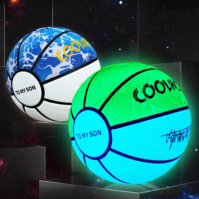 هدية كرة سلة مضيئة مقاس 7، كرات زرقاء حصرية لعيد الميلاد للطلاب والأطفال تتوهج الفلورسنت لكل من الرجال والنساء