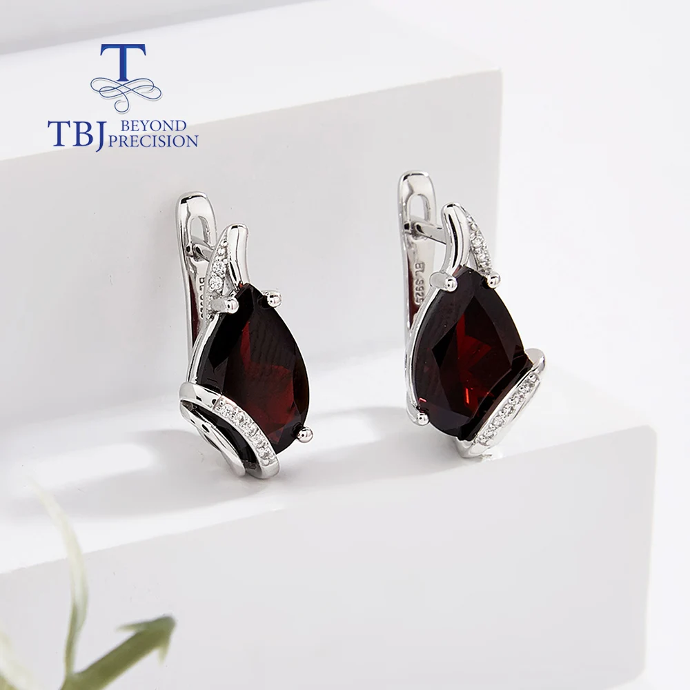 2026, Light luxury fine jewelry Natural garnet Ring Earrings Pendant Necklace set Simple 925 silver women's anniversary gift