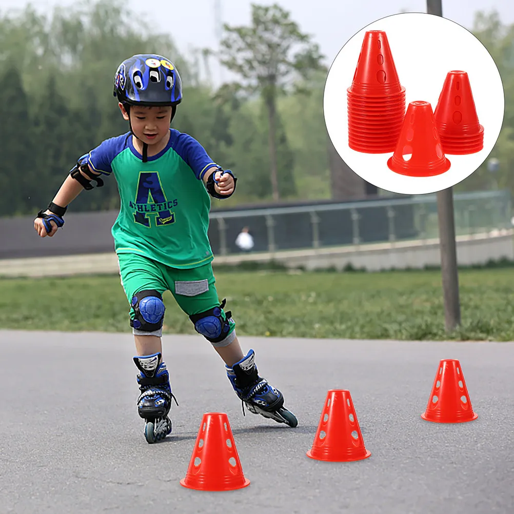 

30Pcs Bright Color Plastic Agility Cones for Roller Skating Soccer Football Training Obstacle Course Drills Sports Marker Mini