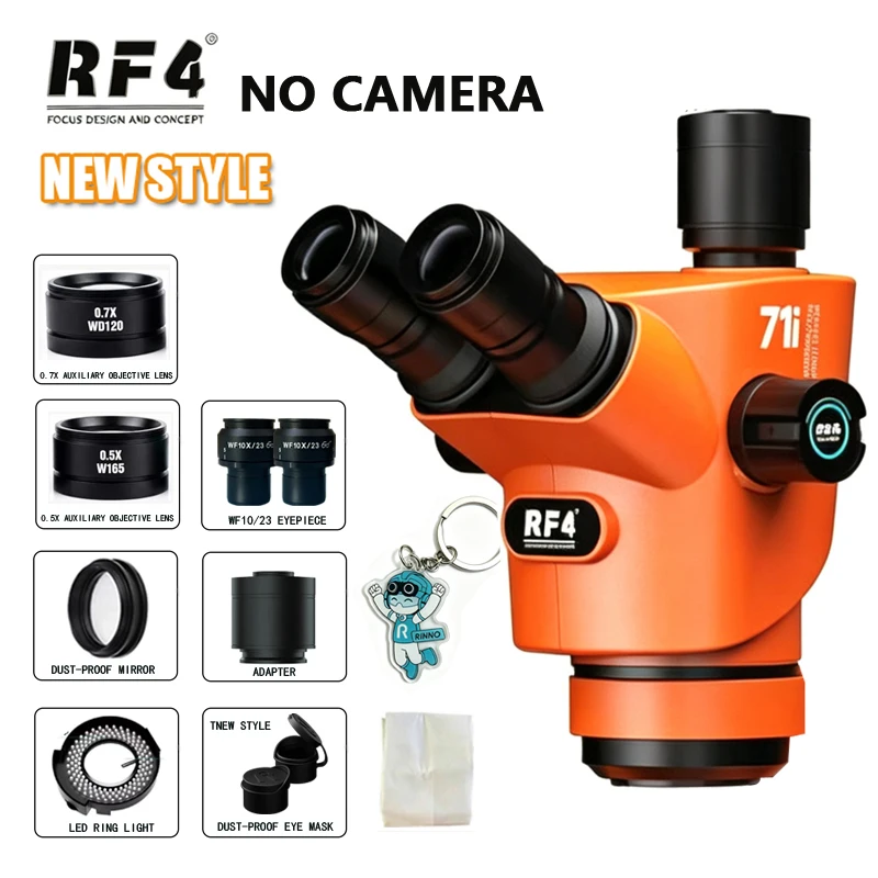 RF4 71i 6.5-65X Ultra HD Trinocular Microscope with 4K Camera for