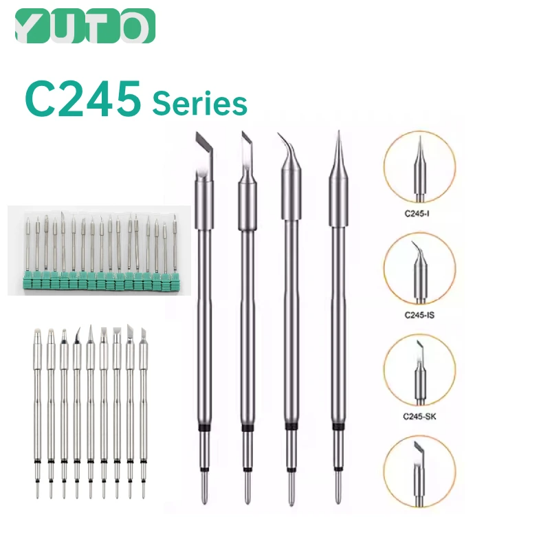 YUTO OEM C245 Soldering Iron Tips Head Electric Universal for Original JBC T245-A Handle Rework Station Tool