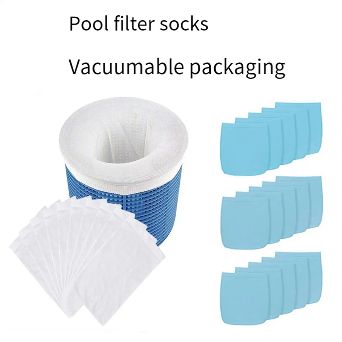 【HOT N07R】 10PCS Pool Skimmer Filter Pool Skimmer Sock Reusable Filter Baskets Cleaner Network Swimming Pool Cleaning Equipment