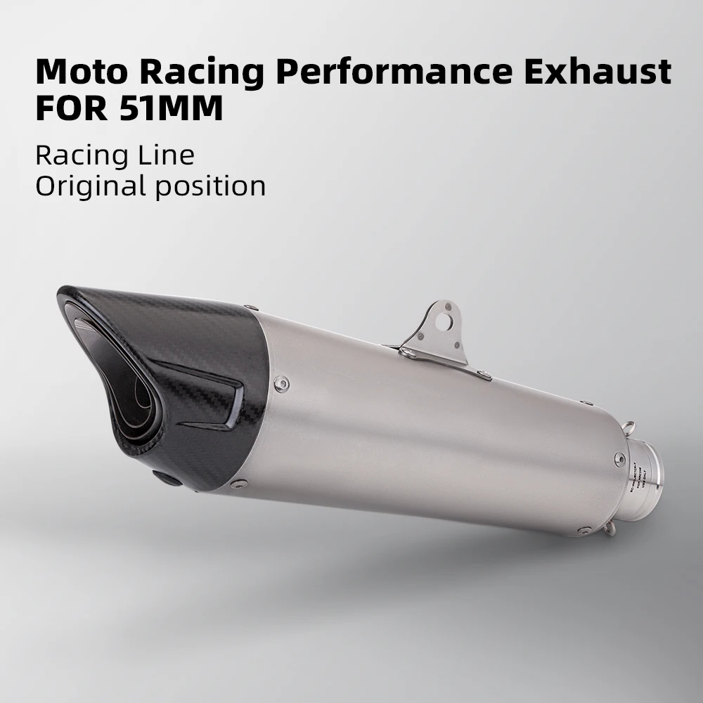 

51mm Universal Motorcycle Exhaust Muffler Carbon Fiber Tail Pipe Escape Moto For R1 RSV4 RS660 450SR MT09