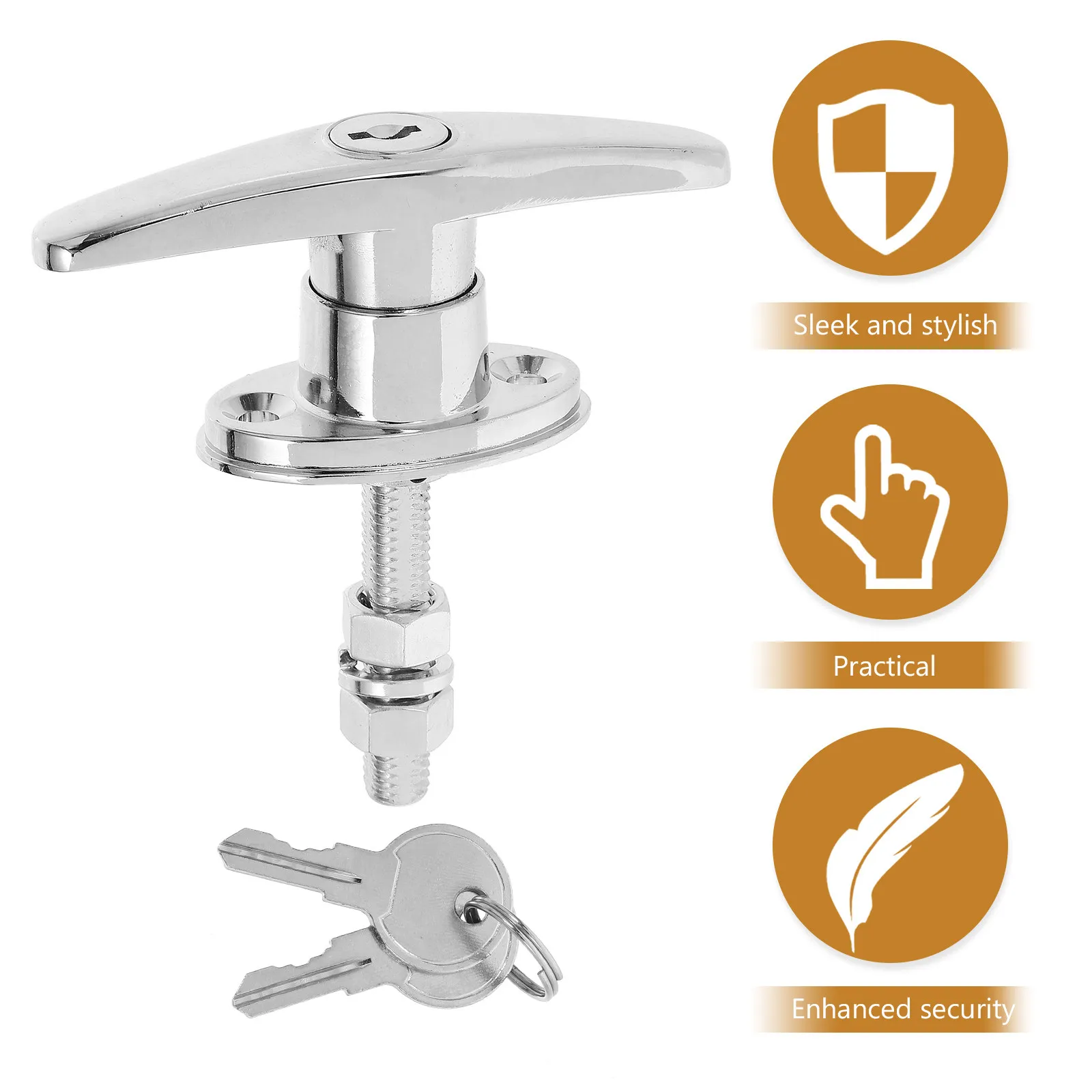 T Shaped Handle Lock Set Metal Alloy Locking Door Handle for Barn Gate Garage Sliding Door Keys Included Wood Barn Gate Lock