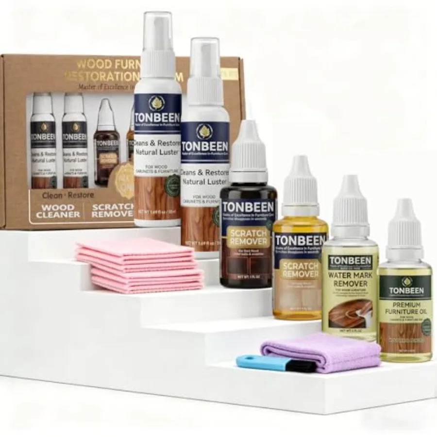 

Premium Wood Furniture Care Set 12-Piece - Includes Wood Cleaner and Water Mark Remover, Dark/Light Scratch Repair Kit and Furn