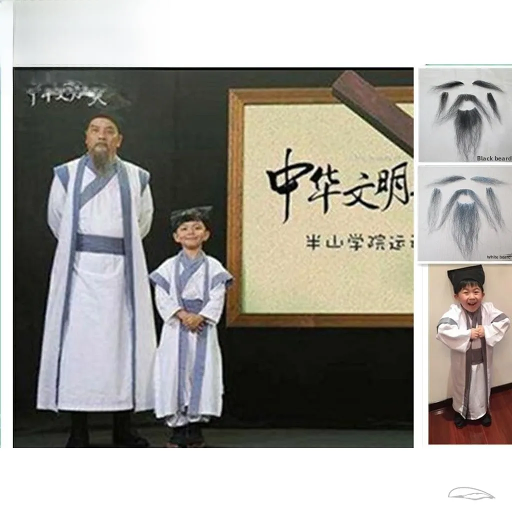伝統的な中国の衣装漢服子供用パフォーマンス服弟子規範ティーシャツキャラクター古典的な孔子の衣装