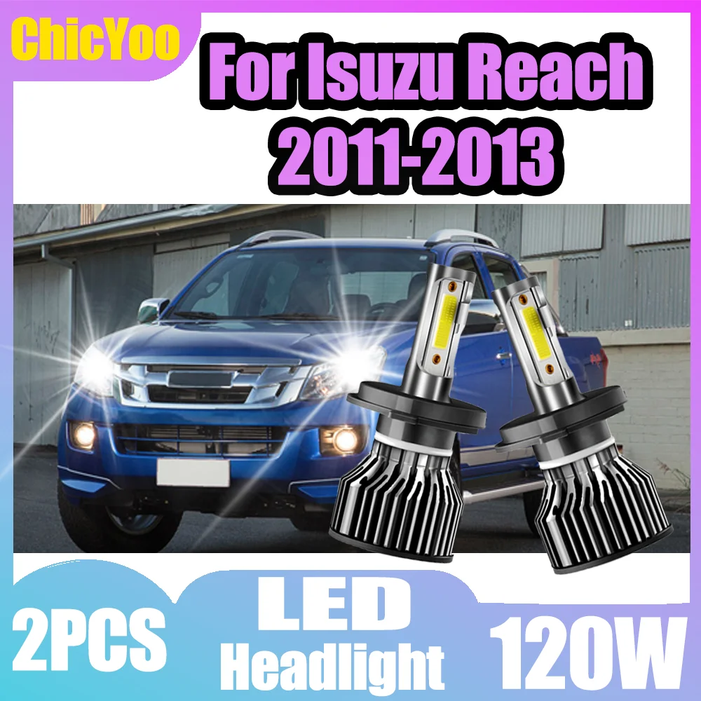 

2X 120W High Low Beam LED Headlight Bulbs 20000LM Auto Headlamp 12V Turbo Car Lamps 6000K Front Light For Isuzu Reach 2011-2013