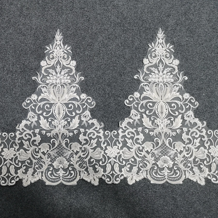 

Beaded Sequin Lace Delicate Embroidery Lace Trim Boards For Wedding Dress Accessories