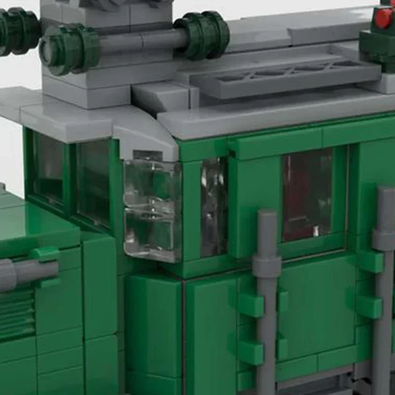การวิเคราะห์ Moc อิฐ Urban รถไฟสีเขียวจระเข้รถไฟ Modular Building Blocks ของขวัญของเล่นเด็ก DIY ชุดประกอบ