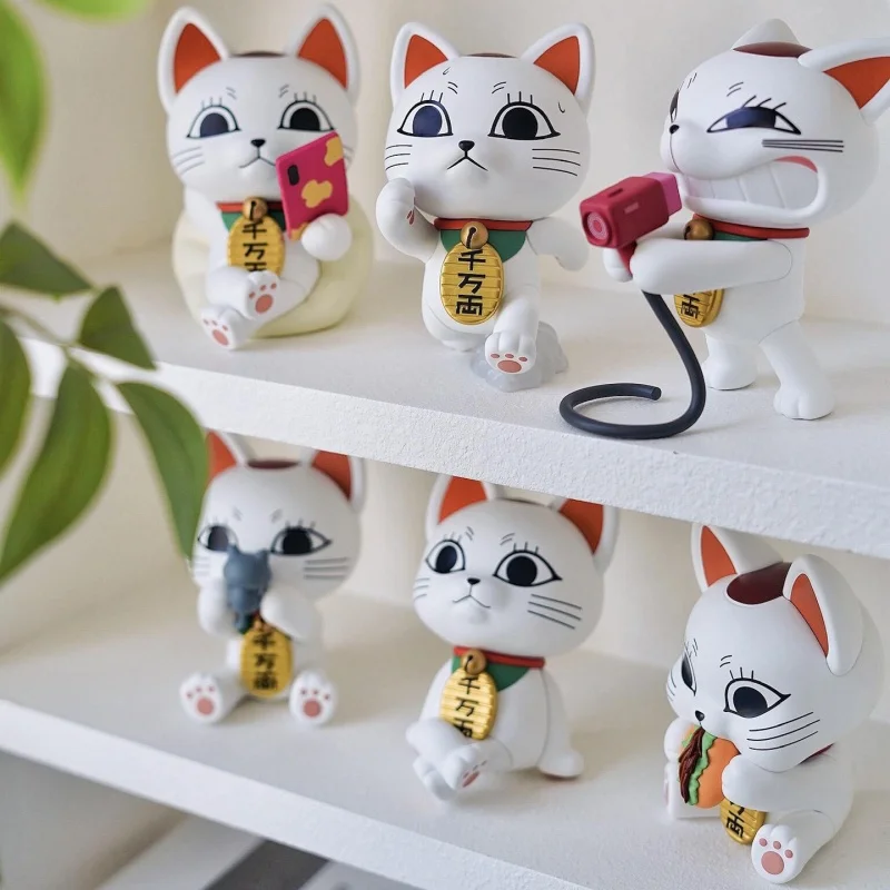 

Blind Box Maneki Neko Action Figure Trendy Collectible Toy Desktop Decoration Ornament For Adult Collectors Home Decor Gift
