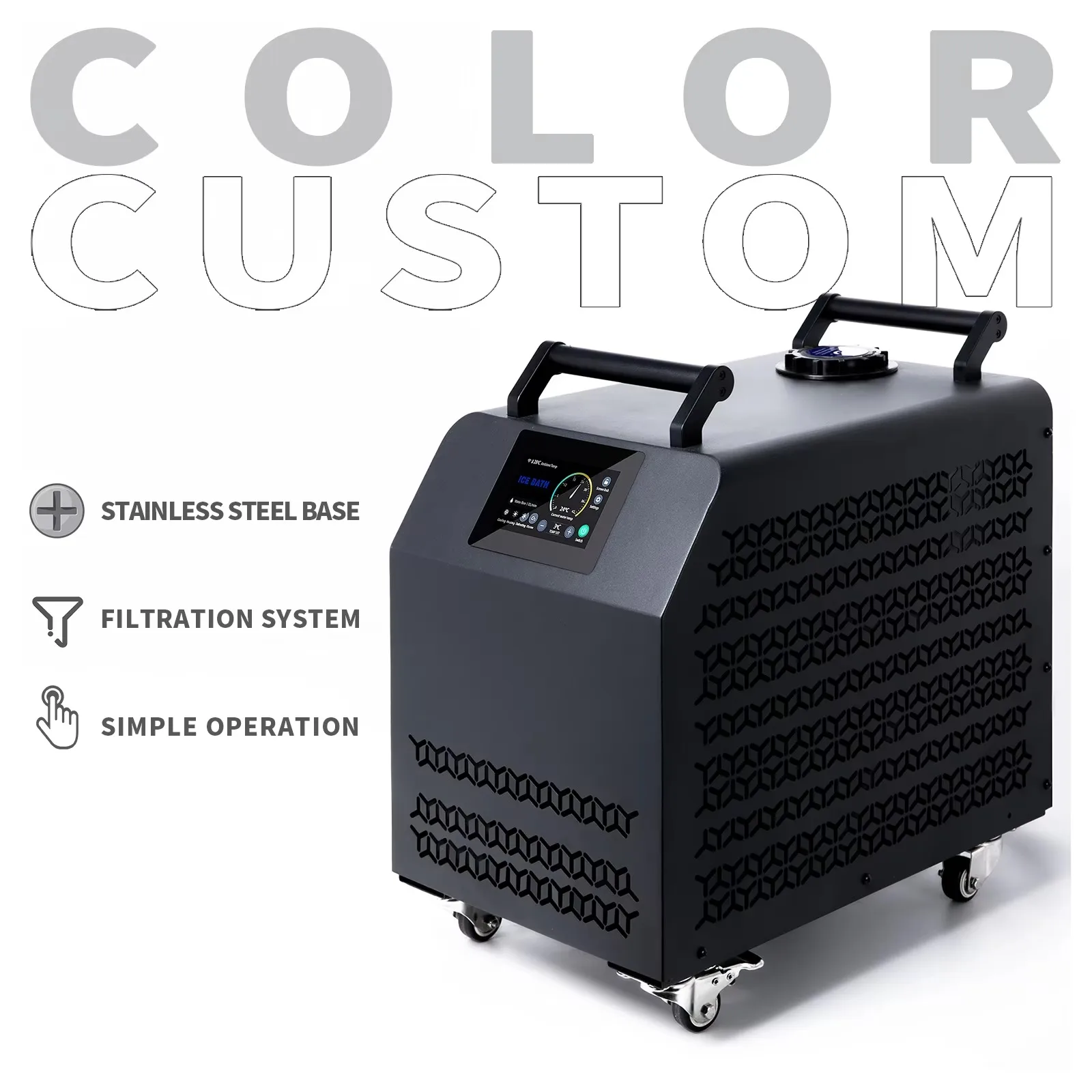 

1HP Recovery Ice Bath Chiller, R410A Compressor, Automatic, Pump & Filter, Remote Control for Outdoor Use