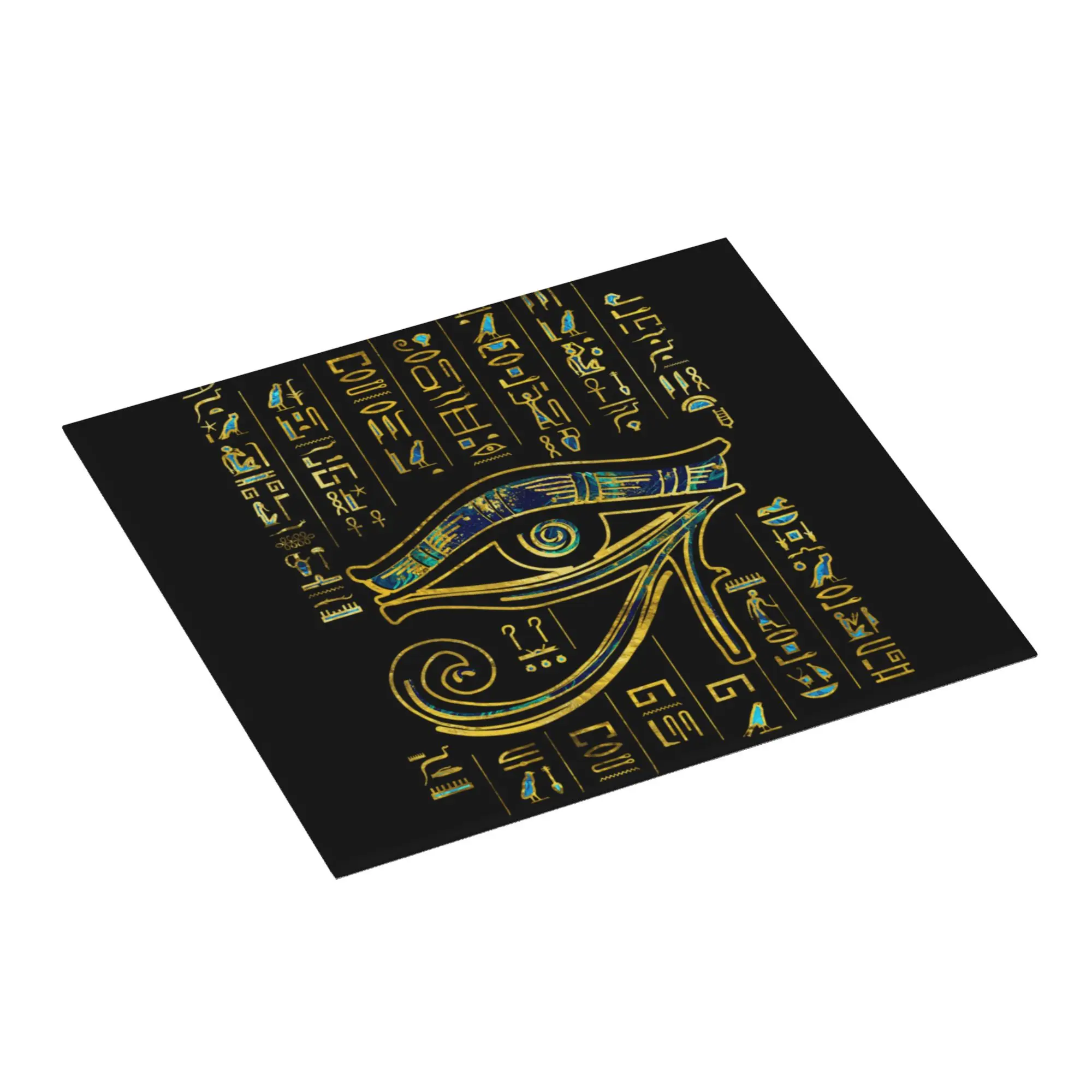 Egyptian Eye Of Horus On Hieroglyphics Drying Mat For Kitchen Waterproof Non‑Slip Oil Proof Reusable Countertop Protector Mat