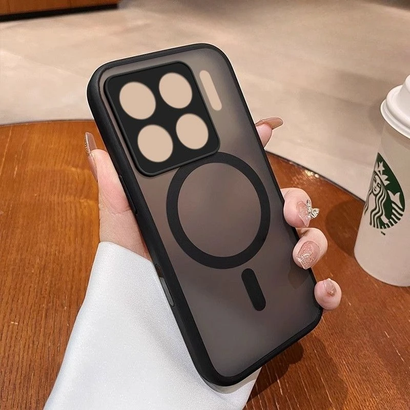 حافظة لهاتف Xiaomi 15T 14T Pro جديدة فاخرة شفافة مغناطيسية متجمدة مضادة للسقوط لهاتف Xiaomi15T Pro ممتص للصدمات Funda