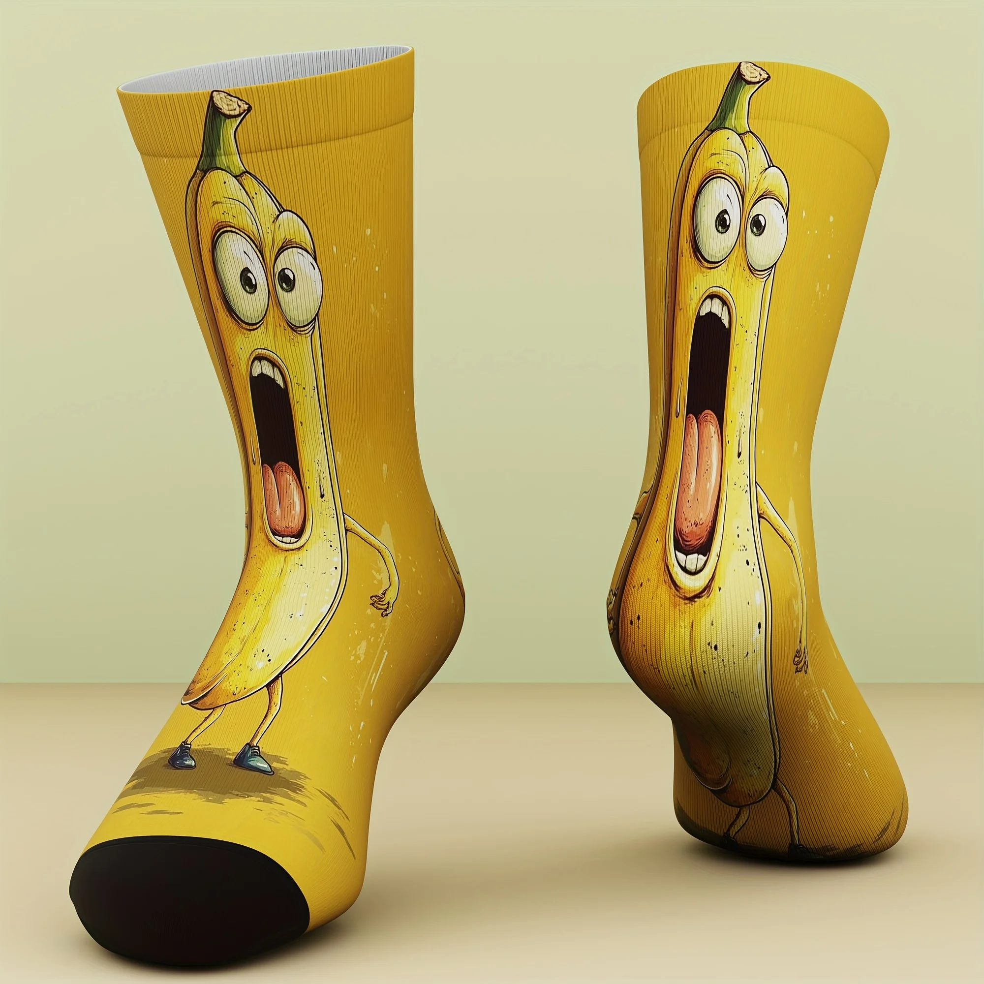 هدية مبتكرة بنمط الموز المضحك، عصرية ومريحة ومسامية ومناسبة لجميع المواسم وقابلة للغسل في الغسالة