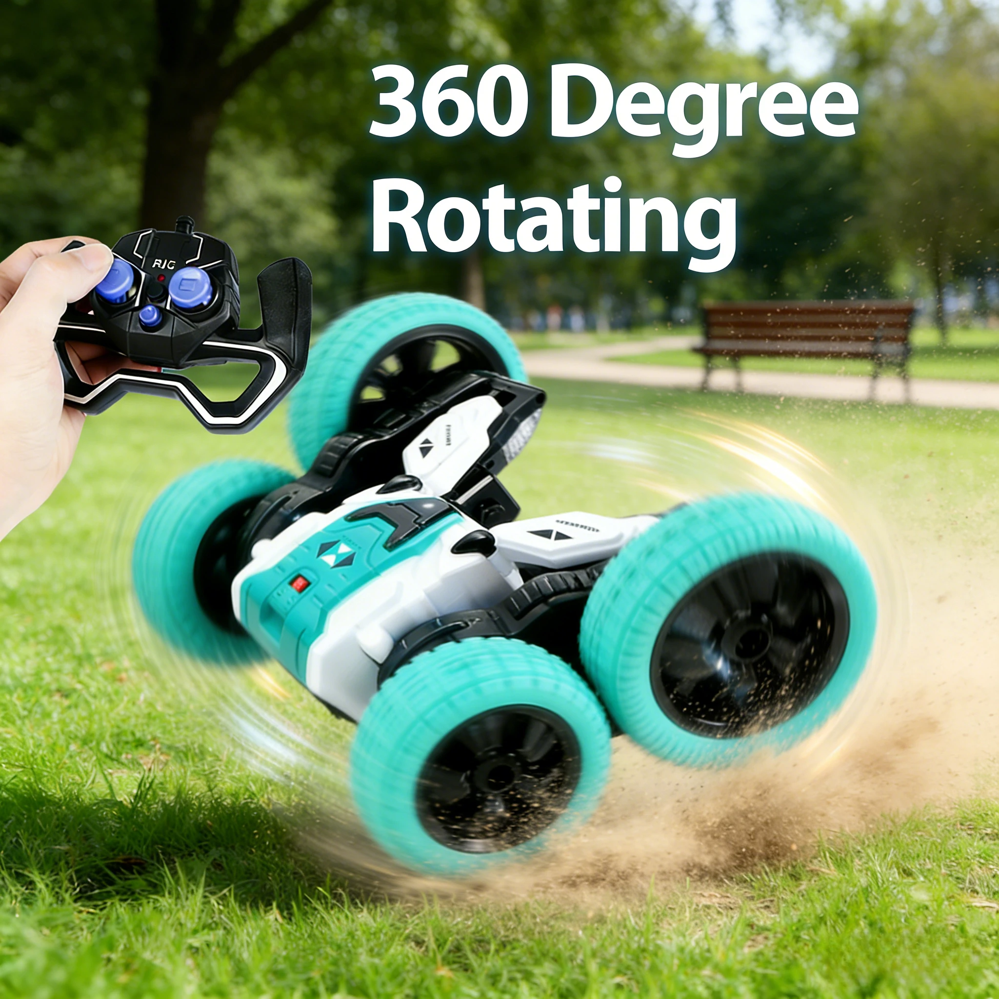 

2.4G 4WD RC Stunt Car: 360° Spins, Double-Sided Flips & High-Speed Drifts – Tough Tipping Bucket Off-Road Toy for Kids