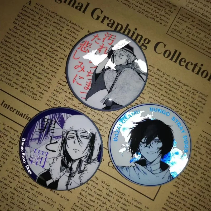 Bungo Stray Dogs Anime Brooch Badges Nakajima Atsushi Button Pin Bag Charm Accessories Goods Collection Ornament Friends Gift