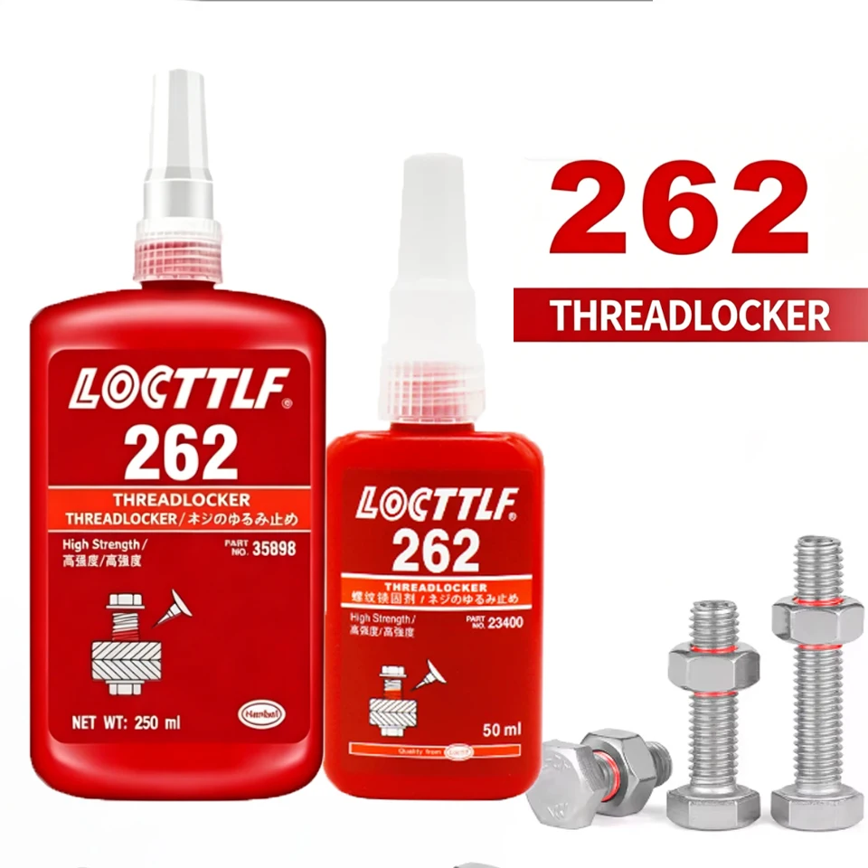 Loctite 262, Fijador de Roscas de Curado Rápido, Adhesivo Anaeróbico, Resistente a la Corrosión, Anti-Desprendimiento