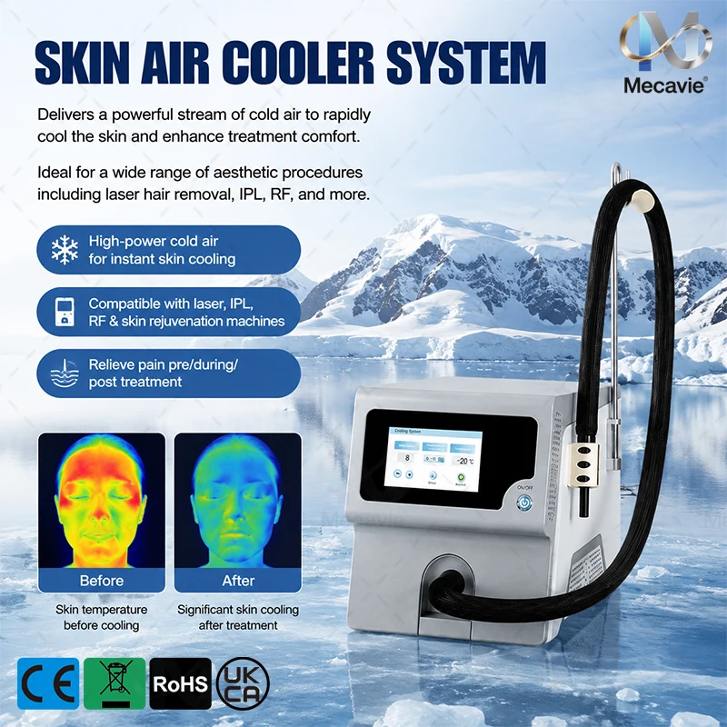 Mini Skin Air Cool System Pain Reduction Device Laser Cryotherapy Cooling Machine Portable Skin Protection for Aesthetic Treatme
