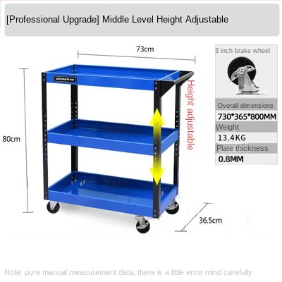 73*80*36.5cm Workshop ToolsCart Tool Trolley Wheels Toolbox Cabinet Organizer Holder Garage Workbench Racks Accessories